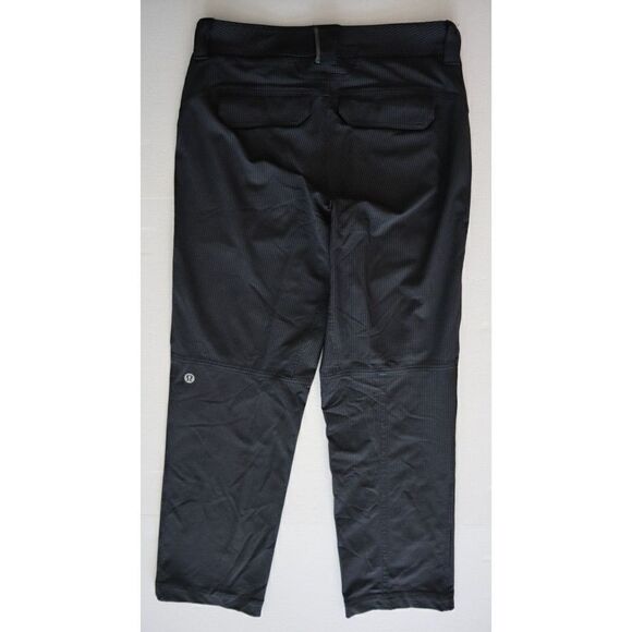 Lululemon Athletica Men's Sz 32x33 Black Pinstripe ABC Performance Pants - Picture 2 of 9